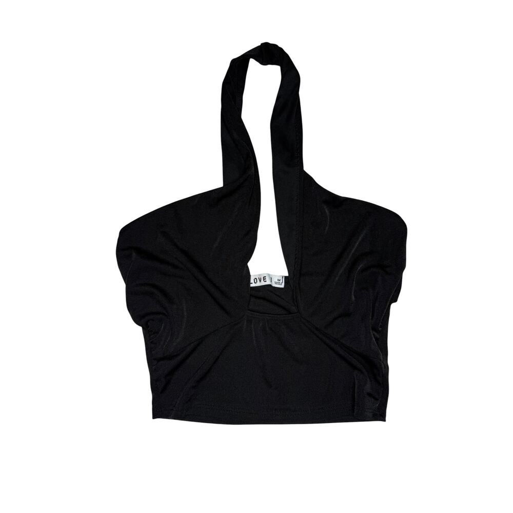 Love J Black Halter Crop Top Women’s Medium